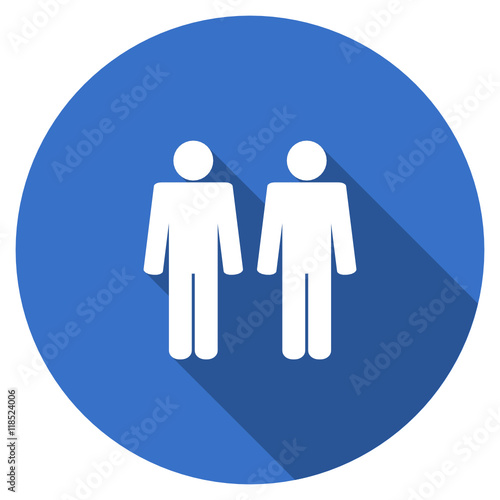 Flat design blue round web homosexual vector icon