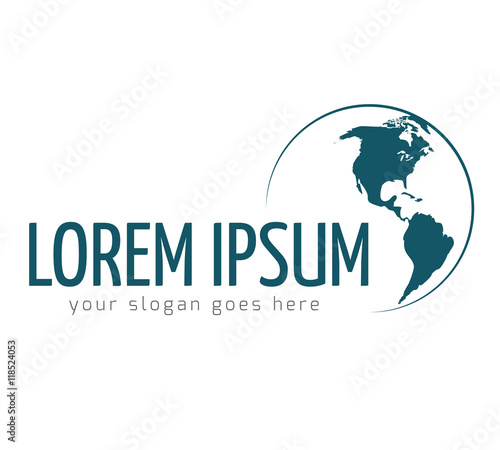 Vector logo template with Earth globe