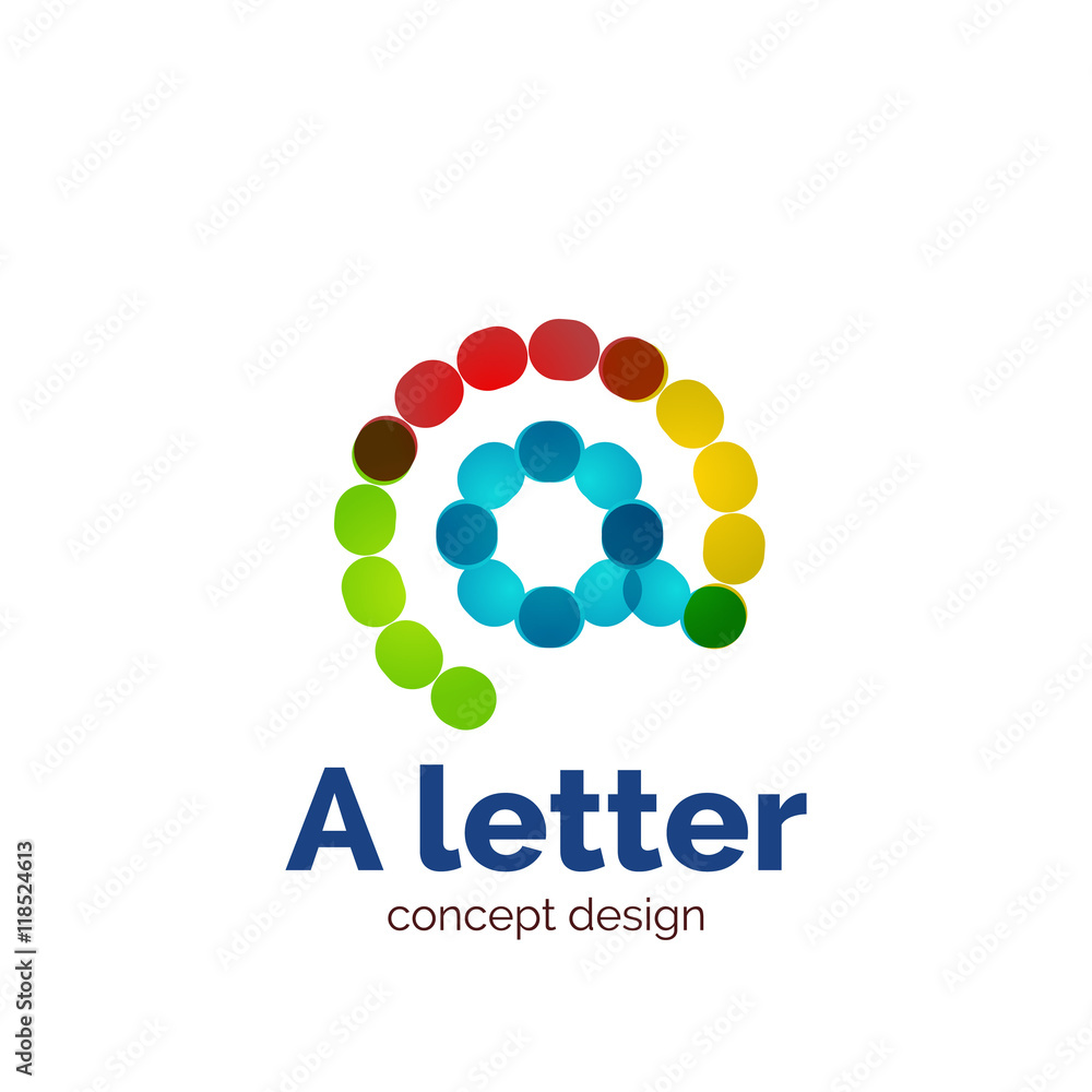 Vector modern minimalistic dotted letter concept logo Vector modern minimalistic dotted letter concept logo