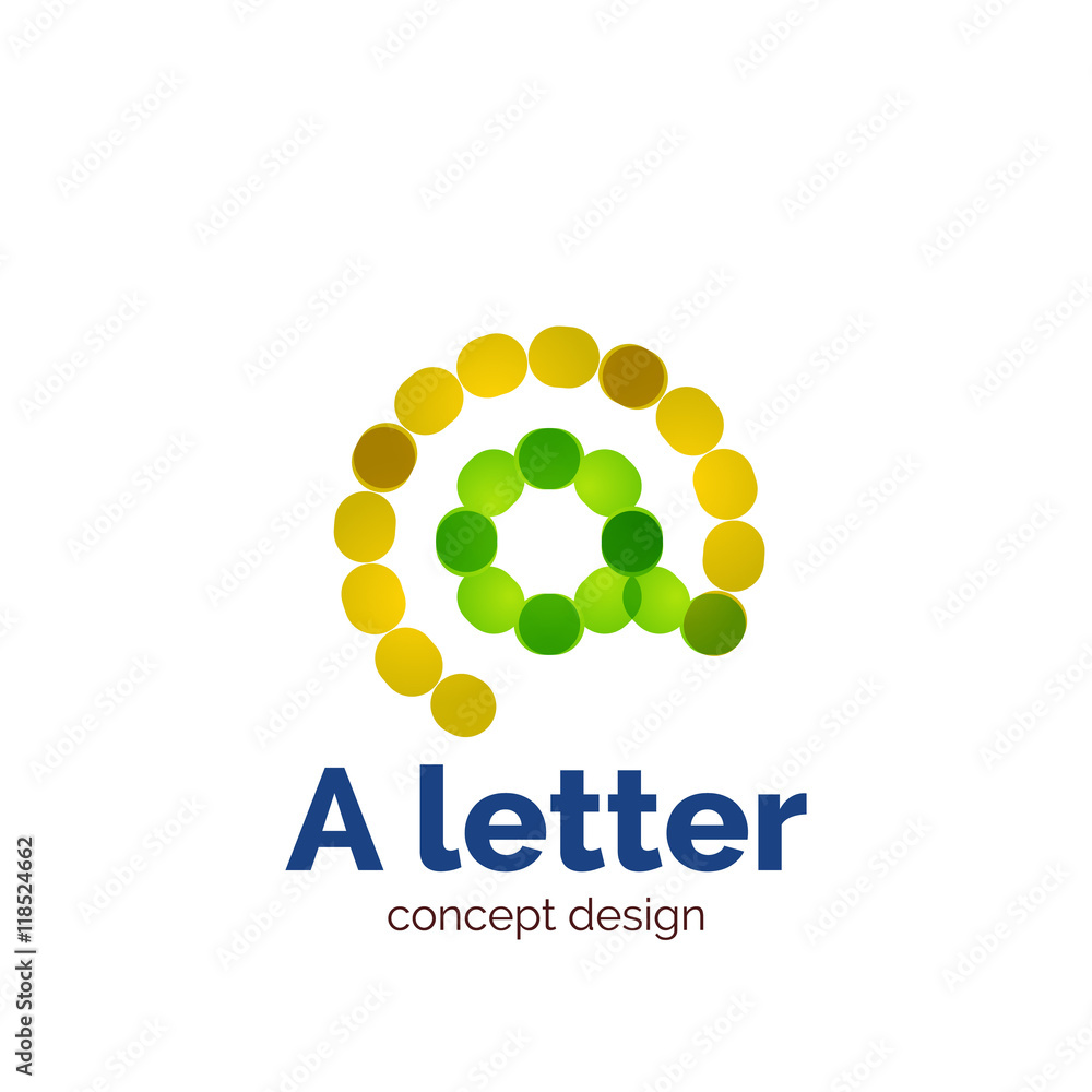 Vector modern minimalistic dotted letter concept logo Vector modern minimalistic dotted letter concept logo
