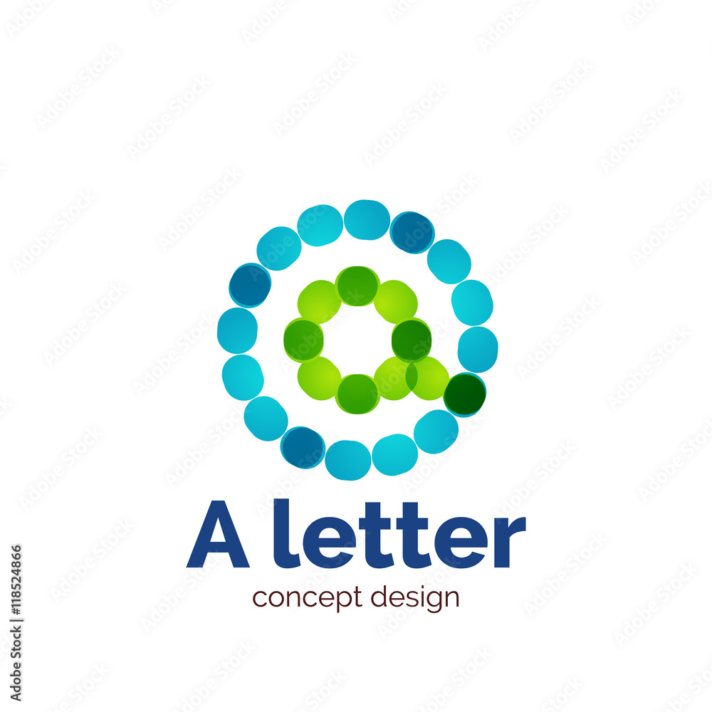 Vector modern minimalistic dotted letter concept logo Vector modern minimalistic dotted letter concept logo
