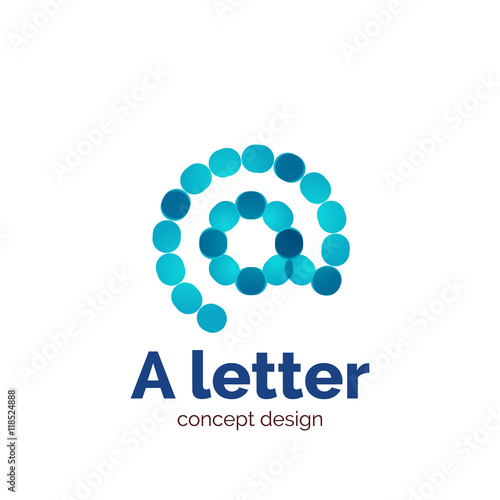 Vector modern minimalistic dotted letter concept logo