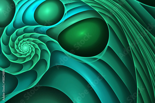 Abstract swirling stones green fractal