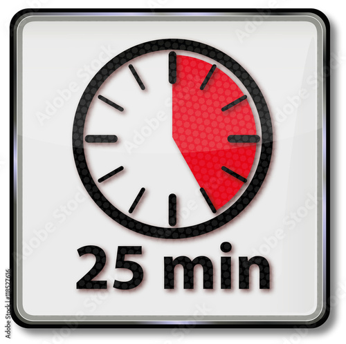 Uhr mit 25 Minuten
