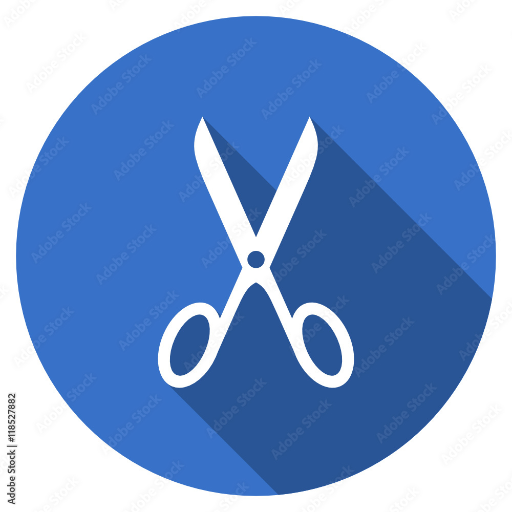 Flat design blue round web cut vector icon Flat design blue round web cut vector icon