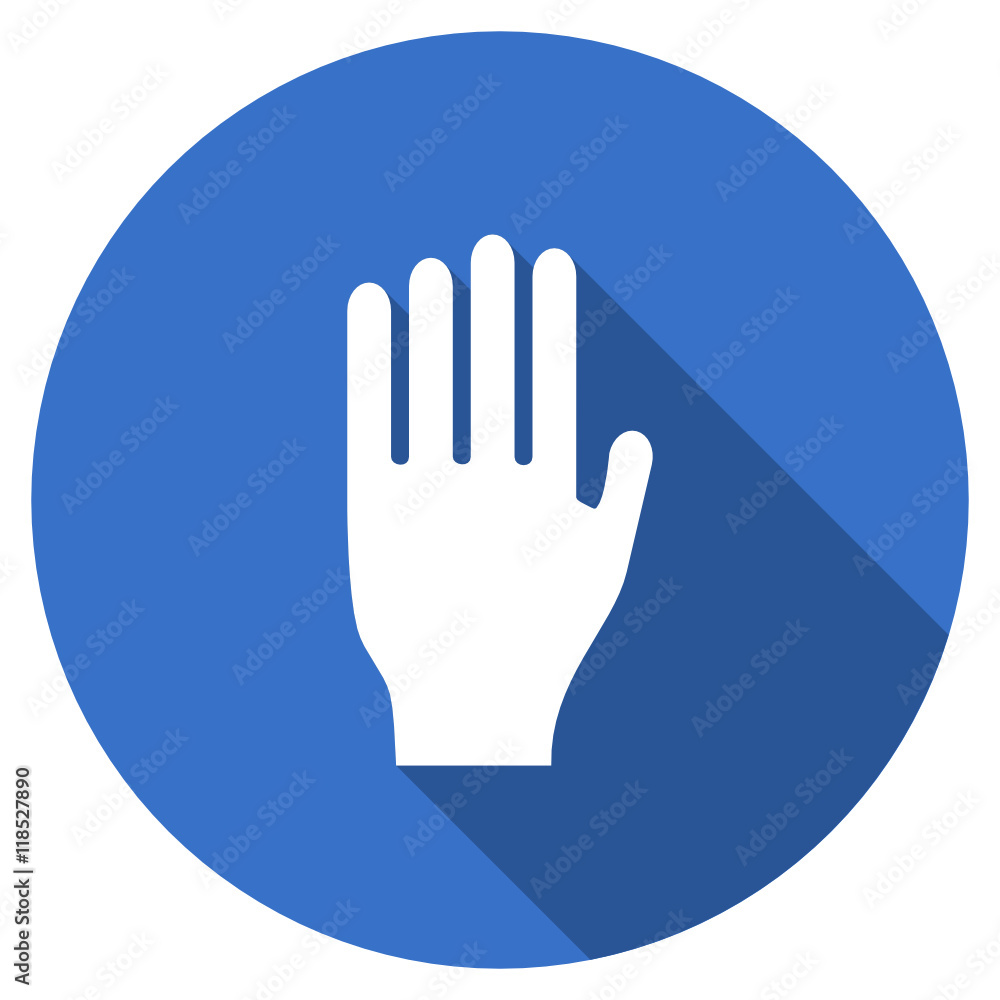 Obraz premium Flat design blue round web hand vector icon