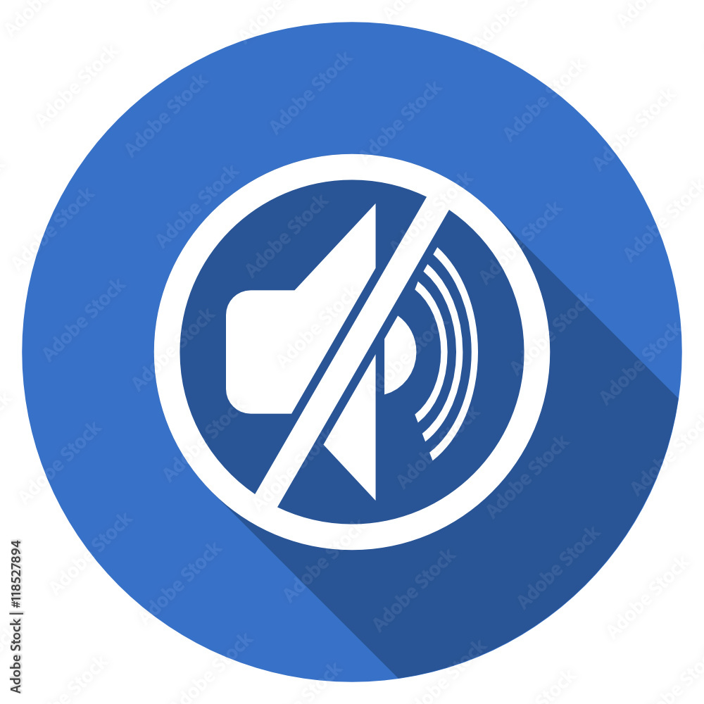 Flat design blue round web speaker vector icon Flat design blue round web speaker vector icon