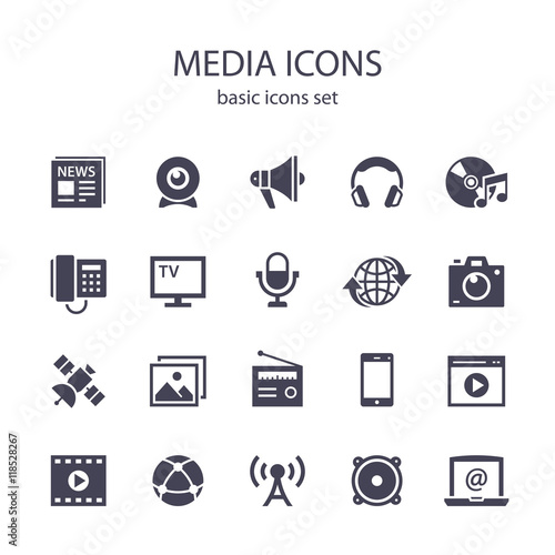 Media icons.