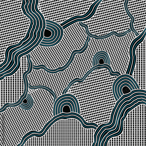 Illustration based on aboriginal style of vector background.