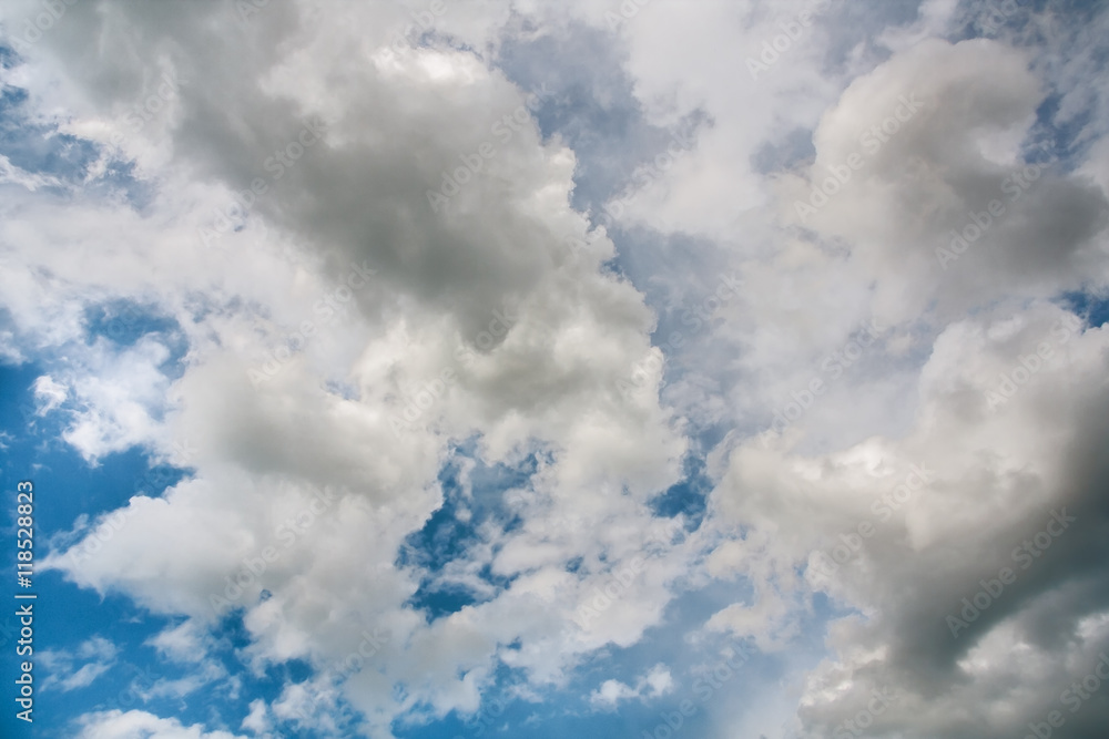 Cumulonimbus clouds in the blue sky