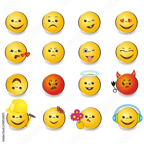 Set mit lustigen Emojis , smileys