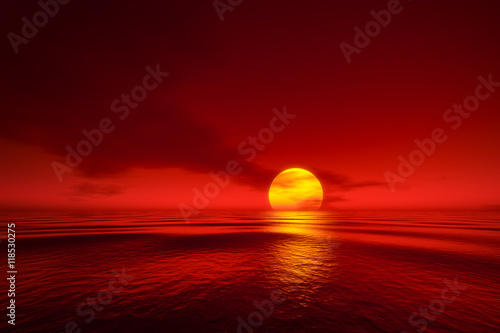 Obraz na płótnie zachód słońca nad morzem