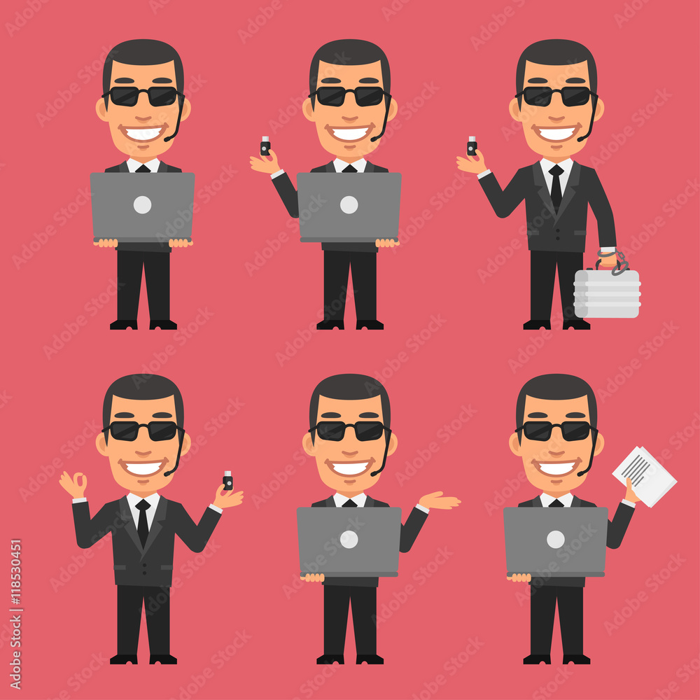 Security Guard Holding Laptop and Flash Drive Security Guard Holding Laptop and Flash Drive