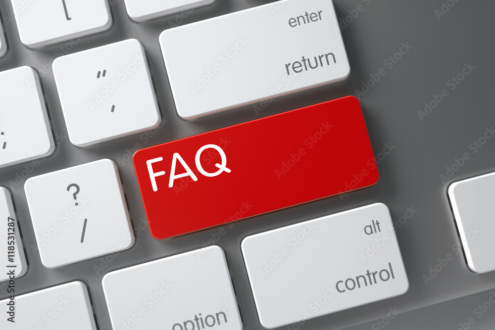 FAQ on Red Key. - obrazy, fototapety, plakaty 