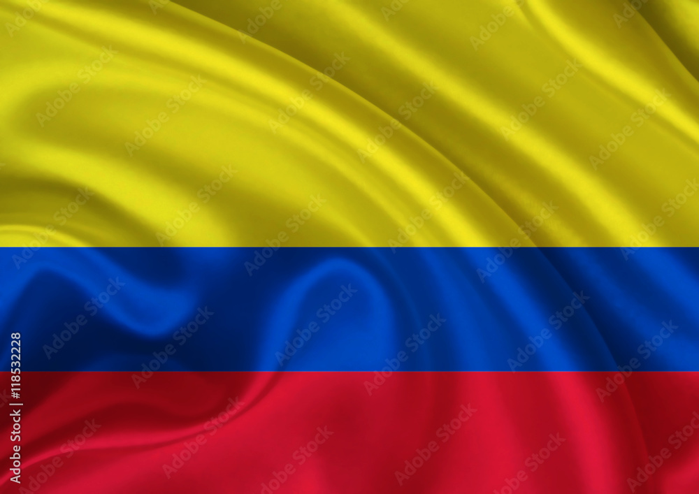 Beautiful Close up flag of Colombia