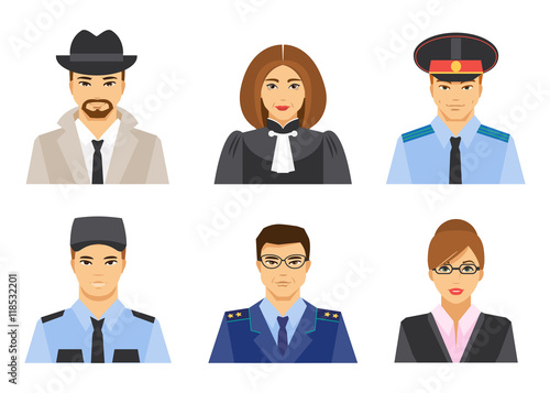 Legal profession. Vector illustration, flat style
