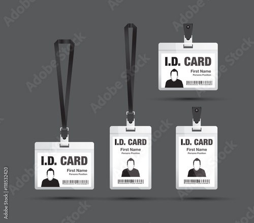 id card man in black set