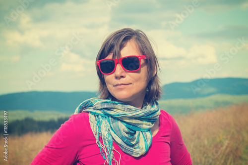 Portrait of a woman traveler