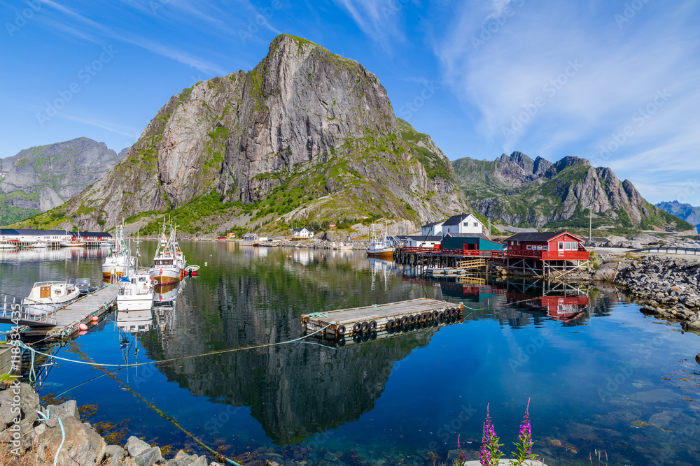 Picturesque harbor of Hamnoy Lofoten Islands, North Norway