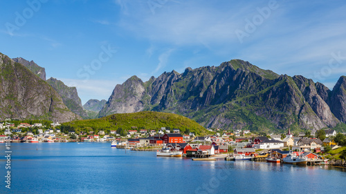 Picturesque town o f Reine on Lofoten islands in Norway
