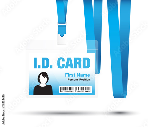 id card woman blue
