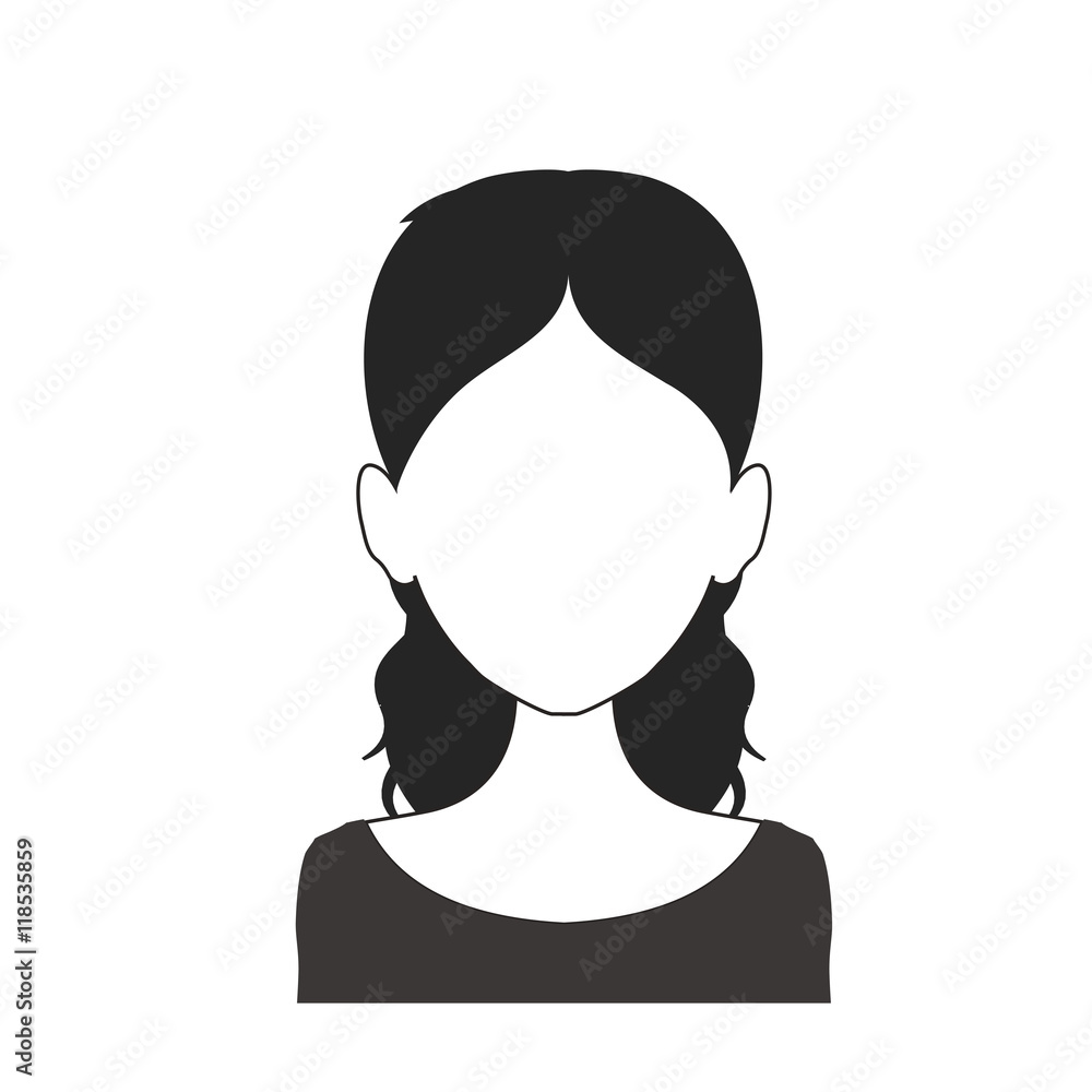 Black and white woman avatar nr. 29 Black and white woman avatar nr. 29