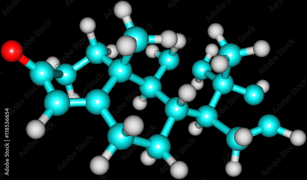 Androstadienone molecular structure isolated on black Androstadienone molecular structure isolated on black