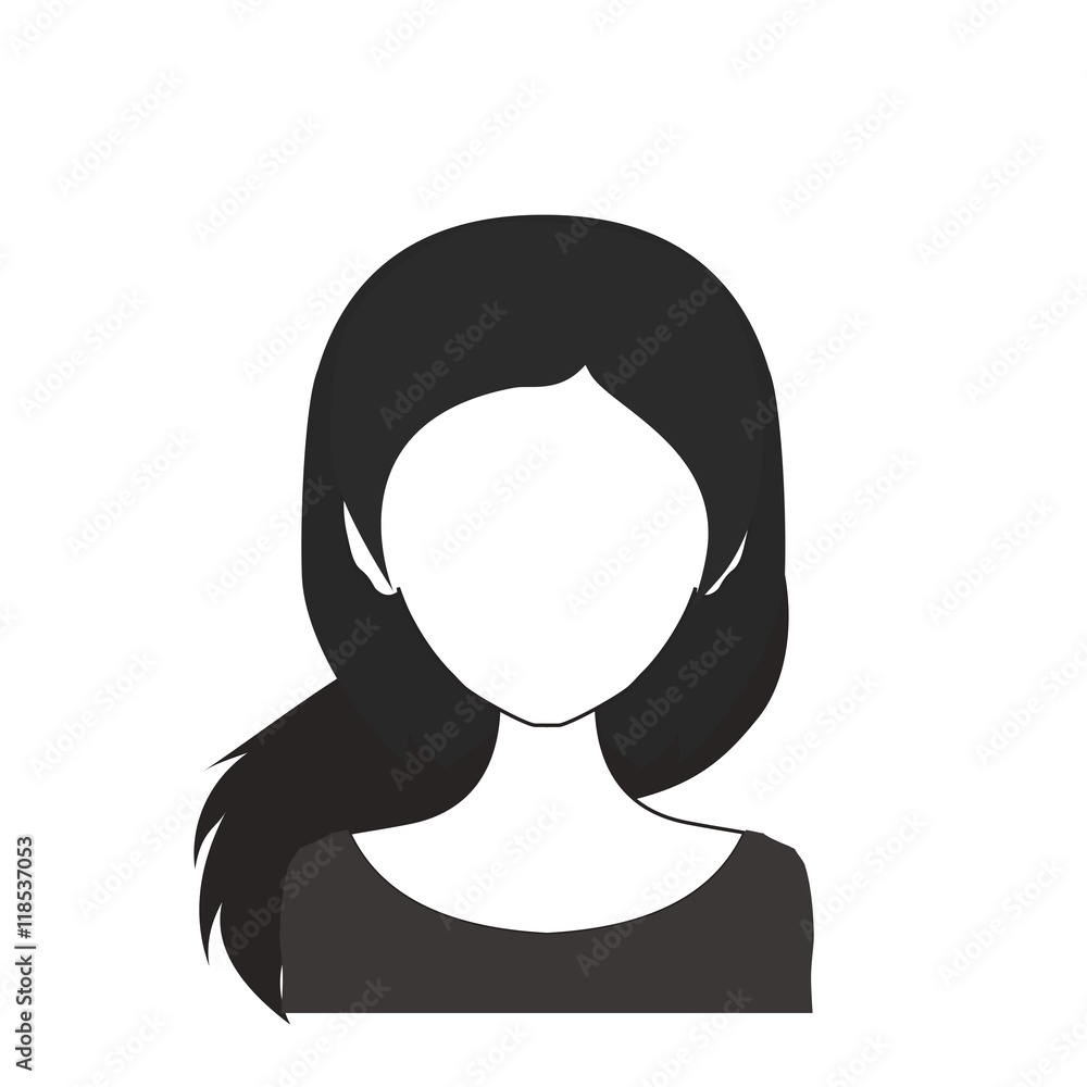 Black and white woman avatar nr. 66 Black and white woman avatar nr. 66