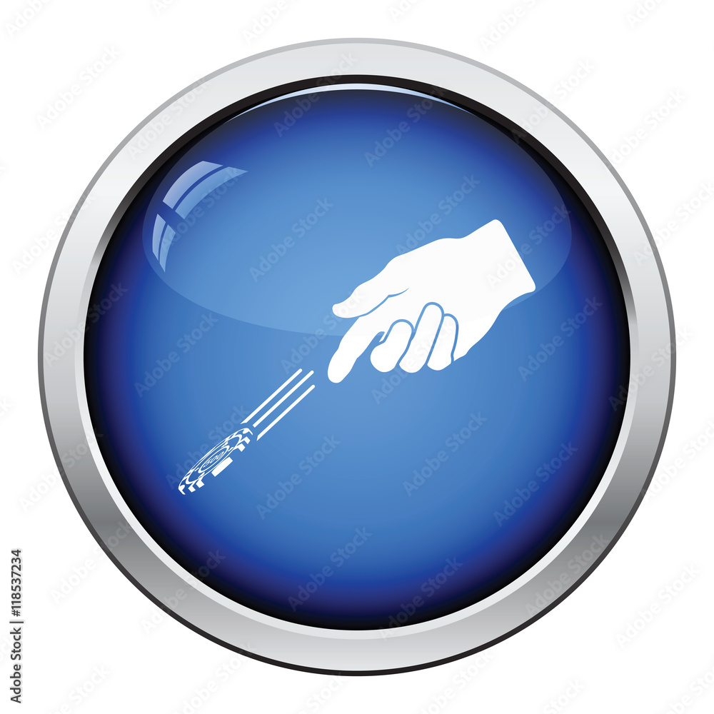 Hand throwing gamble chips icon Hand throwing gamble chips icon