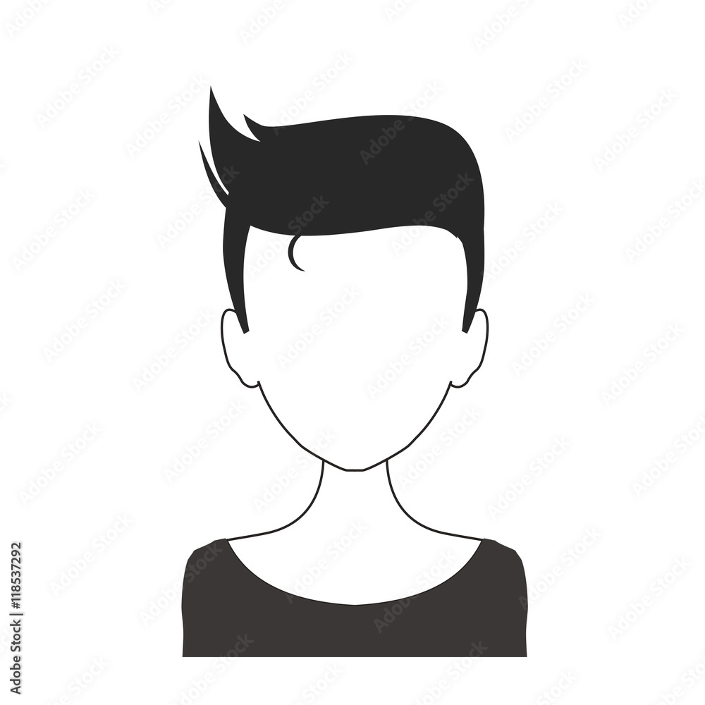 Black and white woman avatar nr. 77 Black and white woman avatar nr. 77