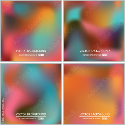 Abstract Creative concept vector multicolored blurred background set. For Web and Mobile Applications, art illustration template design, business infographic and social media, modern decoration