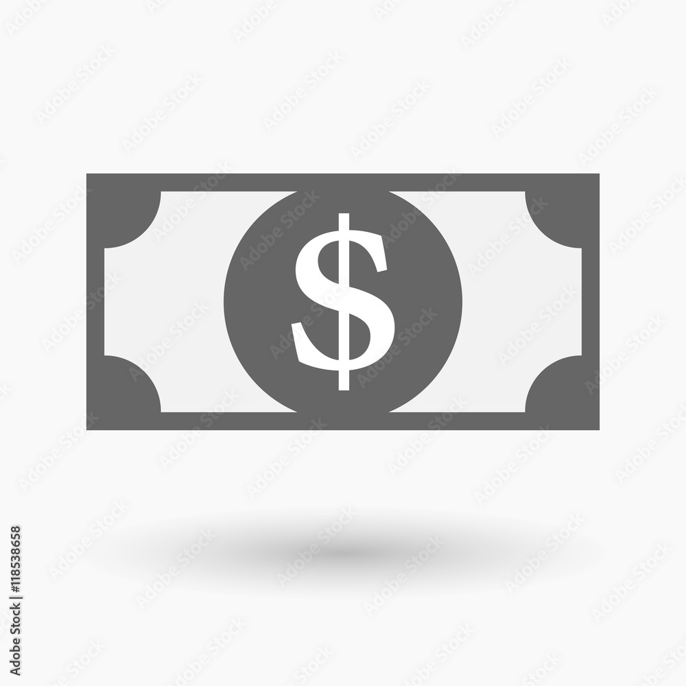 Isolated bank note icon with a dollar sign Isolated bank note icon with a dollar sign