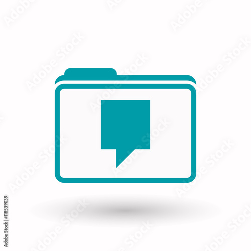 Isolated  line art  folder icon with a tooltip