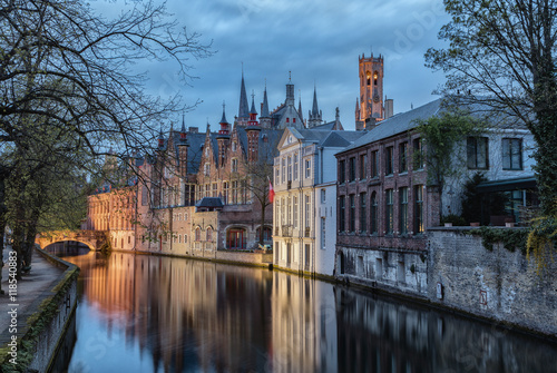 Brugge the romantic city at evening