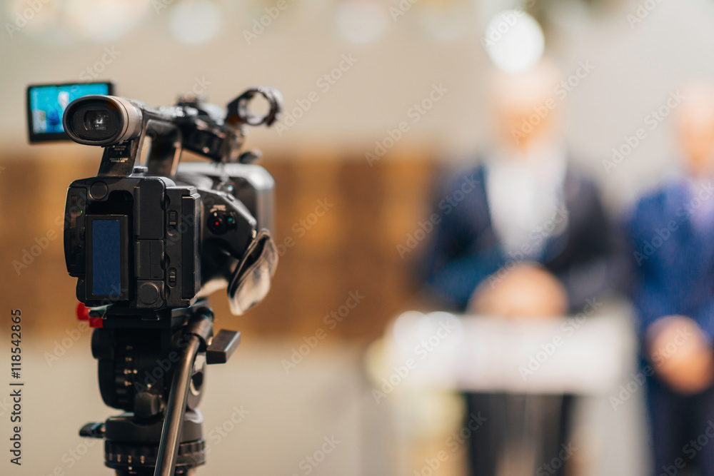 Camera at a press conference Camera at a press conference