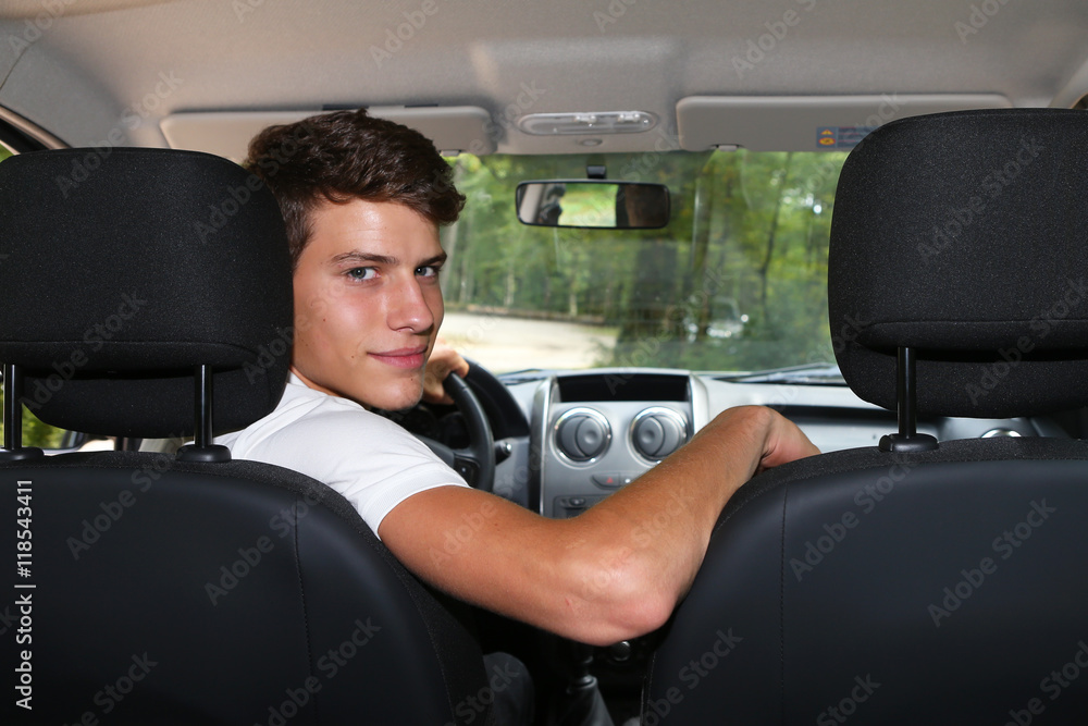 Man driving a car Man driving a car