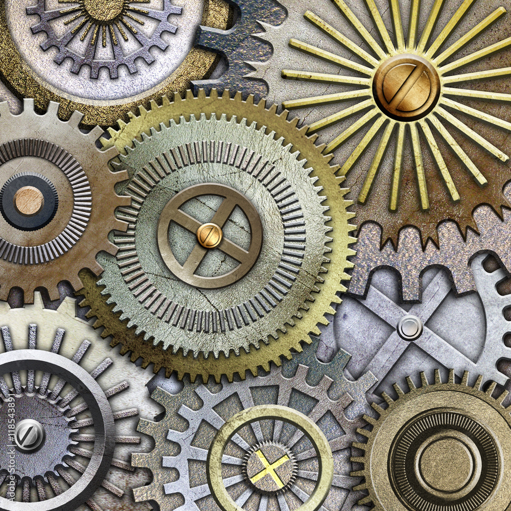 metallic gears background metallic gears background