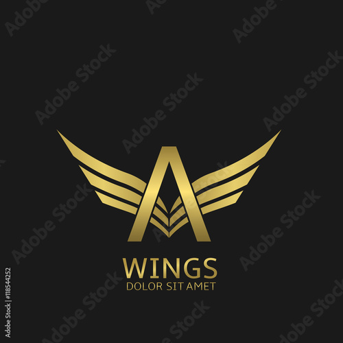 Wings A letter logo