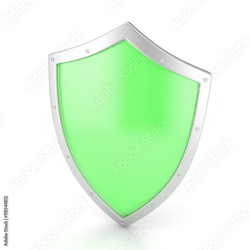 shield icon on white. 3d rendering.