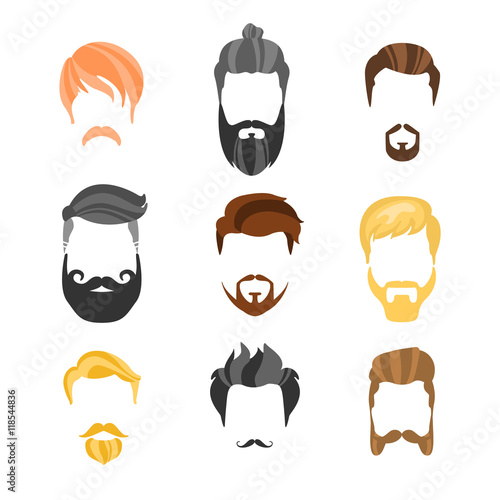 Male Hairstyle Constructor For Face Hipster Collection
