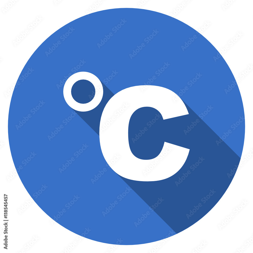 Flat design blue thermometer web vector icon Flat design blue thermometer web vector icon