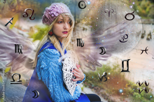 Astrology, twelve zodiac signs, the woman in esoterics