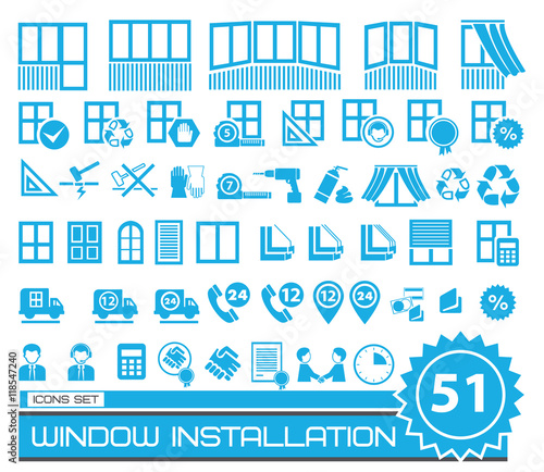 set of blue and gray repair icons