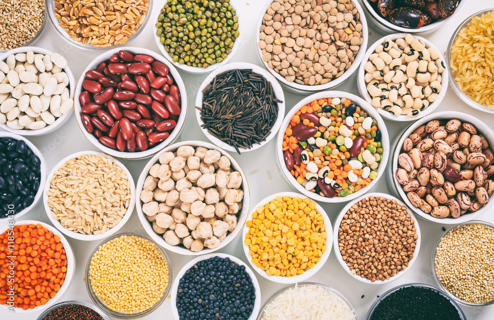 Variety of legumes and rices Variety of legumes and rices