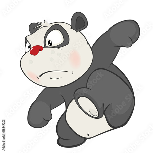 Fototapeta Naklejka Na Ścianę i Meble -  Illustration of a Cute Panda. Cartoon Character 