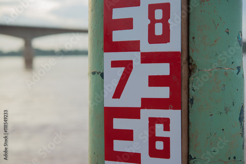The water level of the Mekong River In Thailand, Laos