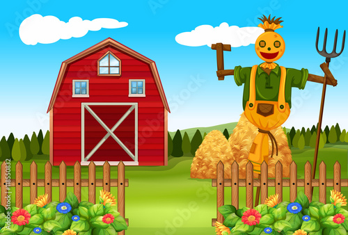 Scarecrow in the farmyard
