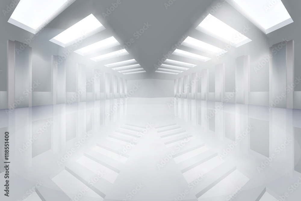 Large empty hall. Vector illustration. Large empty hall. Vector illustration.