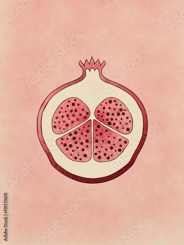Pomegranate based on ancient greek pottery and ceramics red-figure drawings