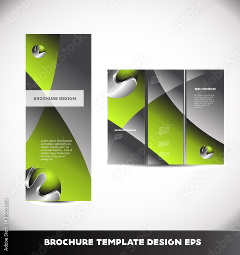 Green metal sphere brochure vector layout photo